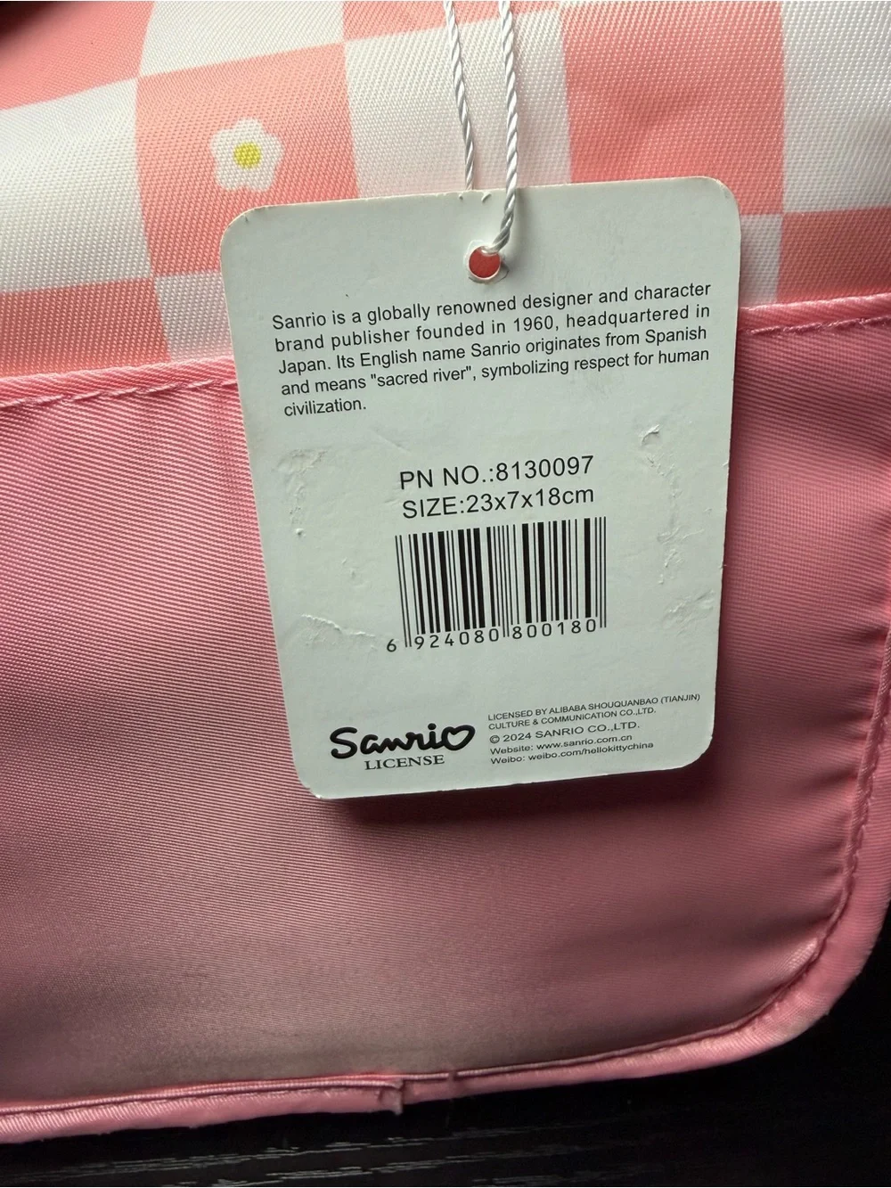 Sanrio Pink Checkered Kids Toiletry Bag with Bear Design FILLED WITH GOODIES!!